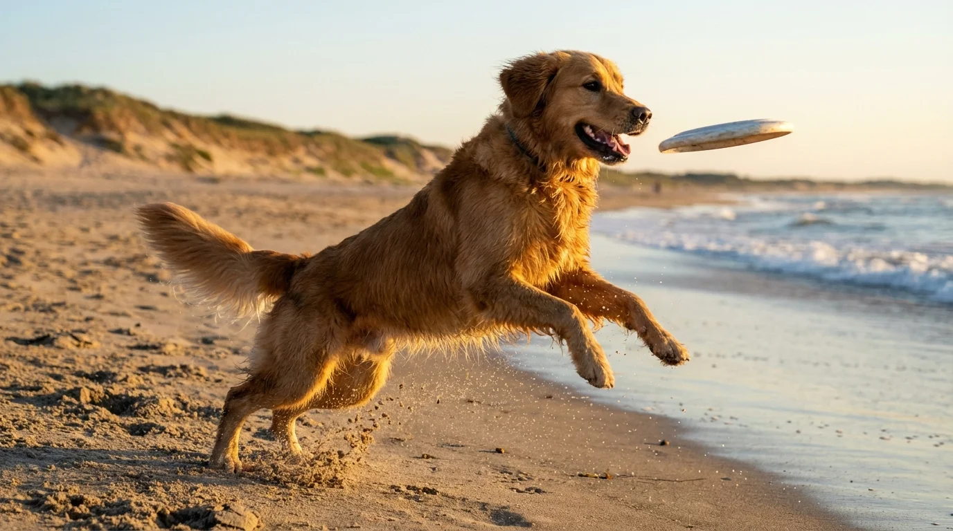 Golden Retriever during an outdoor training session